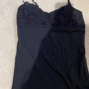 Black Lace Trim Camisole Top